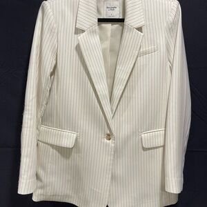 Abercrombie & Fitch Cream Pinstripe Blazer